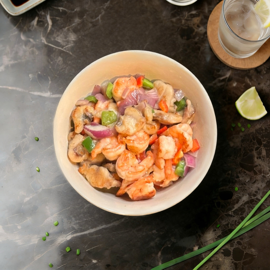 Monkfish Trio - Shrimp Monkfish Chicken Bowl