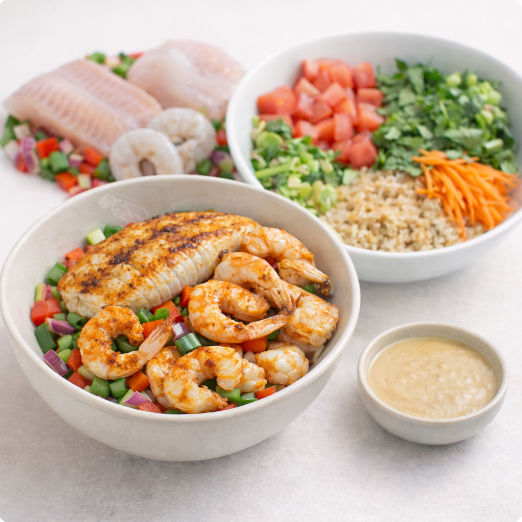 Tilapia Duo - Shrimp Tilapia Bowl